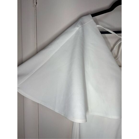 ASOS Curve Cape Plunge Midi Bodycon Dress white size 14 NWT - Picture 12 of 15